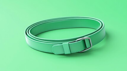 A mockup of a branded running belt on a green background