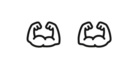 Two simple black bicep icons
