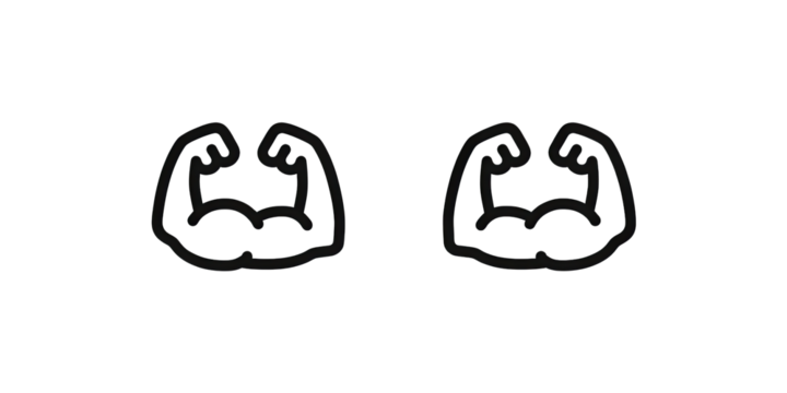 Two simple black bicep icons