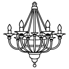 Elegant traditional chandelier with eight candles and ornate design