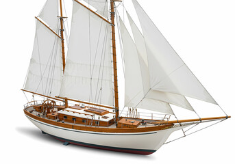Obraz premium Elegant Classic Sailboat: A Detailed Model Ship