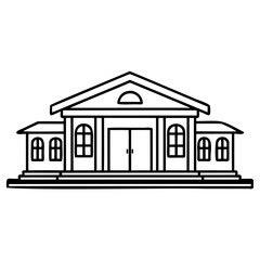 Simple black and white house illustration