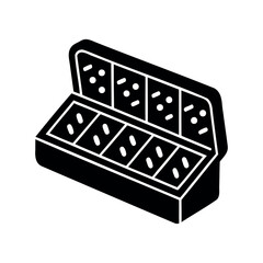 Delicious looking assorted sweets box open showing an array of treats