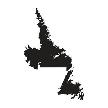 Newfoundland and Labrador., Canada Province Map Silhouette Vector
