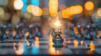 Illuminated chess piece idea concept