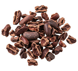 Obraz premium Cacao beans close up image of raw cocoa beans for chocolate making and ingredients on transparent background
