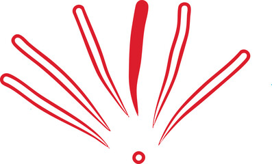 Explosion of red abstract lines radiating from a central point, symbolizing energy and dynamism