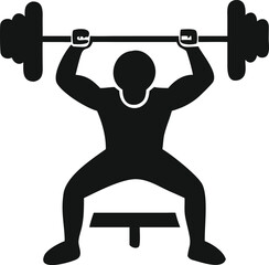 silhouette of a man lifting weights