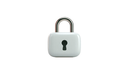 Padlock security safety protection metal closed white isolated object lock symbolize secure access and privacy evoking sense of trust and reliability