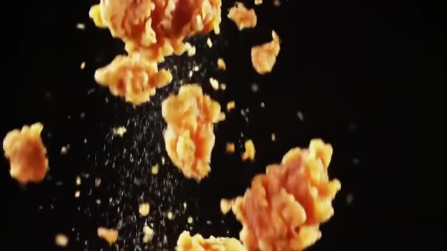 Crispy Fried Chicken Falling.