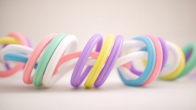 Abstract teamwork concept featuring interlocking geometric shapes in a minimalist composition with soft lighting.