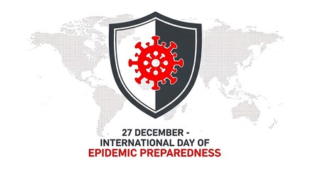 International day of epidemic preparedness on december 27, isolated on white background