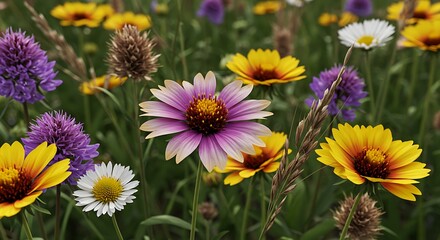 Colorful Wildflower Meadow in Bloom.