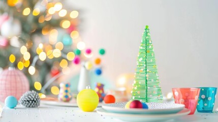 Obraz premium Christmas table setting decorations