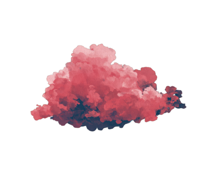 Pink and grey stylized cloud graphic