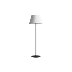 Obraz premium Modern Minimalist Floor Lamp with White Shade and Black Stand