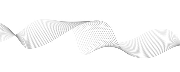 Abstract Gray Wave Lines Vector Illustration on White Background – Elegant Flowing Curve Pattern for Modern Minimalist Design, Technology, Business, Poster, and Graphic Projects.