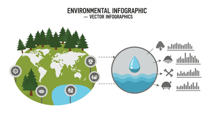 Environmental Sustainability Infographic With Ecology And Conservation Elements
