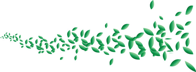 Vector art of green leaves flowing in a stream