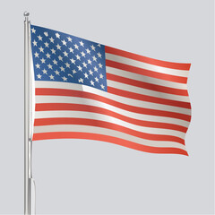 Fototapeta premium Majestic American Flag A High-Detail Vector Illustration