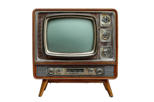 Vintage television with a muted screen