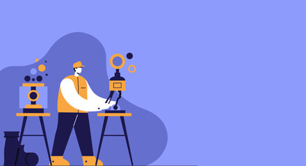 Person operating industrial or scientific equipment, representing production, innovation, and technological work. Suitable for business, industry, or science concepts.