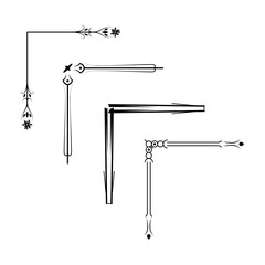 Set Hand Draw Of Corners Different Shapes Flower Decoration Vector Design Doodle Sketch Style For Wedding And Banner