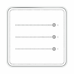 Obraz premium A clean, ultra-minimalist vector graphic of a rectangular border with internal dotted placeholder lines for forms or lists