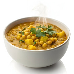A flavorful Indian curry made from cooked split Bengal gram, seasoned with spices,