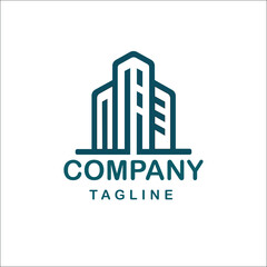 Modern Building Logo &ndash; Corporate Real Estate and Construction Company Vector Design