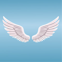 Fototapeta premium Firefly A single, stylized angel wing design for corner placement, creating a subtle touch