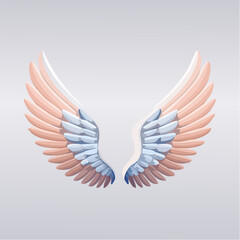 Obraz premium Elegant and Iconic Angel Wings Vector Illustration with Soft Gradient Colors, Symbolizing Freedom and Grace in a Heavenly Design