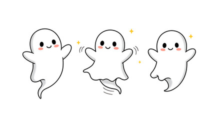 Obraz premium Cute Ghosts Dancing with Glee Spooky Season Fun