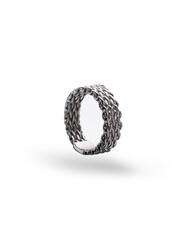 White gold ring. Silver ring. Hand jewelry.