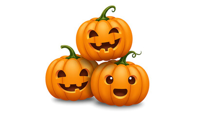 Three Cheerful Jack-o'-lanterns A Happy Halloween Trio