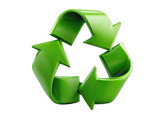 Obraz premium Glossy green recycling symbol