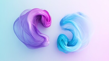 Colorful swirls of purple and blue fluid design.