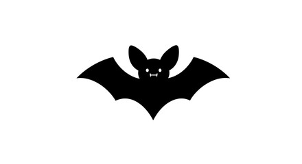 Adorable Black Bat Illustration Perfect for Halloween or Gothic Designs