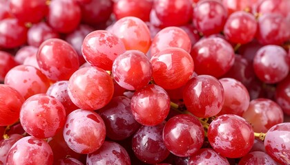 Close-up cluster of vibrant red grapes