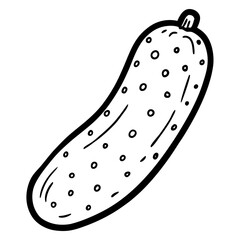 Minimal Cucumber or Pickle Outline Icon