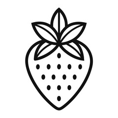 Minimal Strawberry Outline Icon