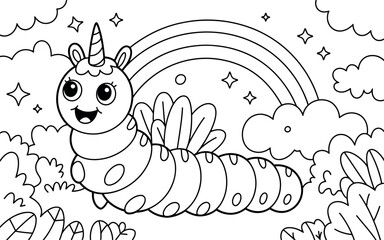 Simple line drawing of abstract leaves and shapes in monochrome