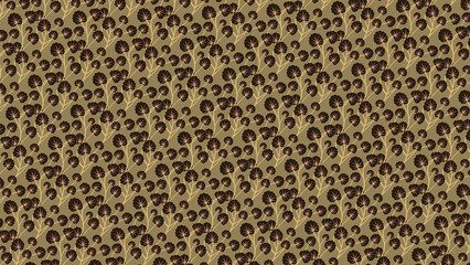Brown floral pattern presents a flat botanical design, offers a retro wallpaper for backgrounds or printable creative projects.
