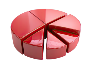 3D Red Pie Chart