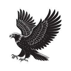 eagle vector silhouette outline sketch logo illustration