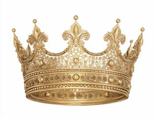 Shimmering golden crown symbolizes luxury, power, and regal authority, perfect for prestigious projects.