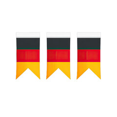 Obraz premium Three German flags in a row. Simple, stylized