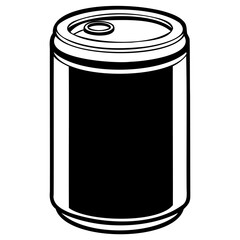 Black and white illustration of cylinder can