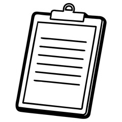 Clipboard with blank paper sheet, simple illustration style