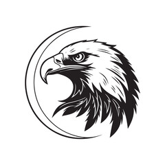 eagle vector silhouette outline sketch logo illustration